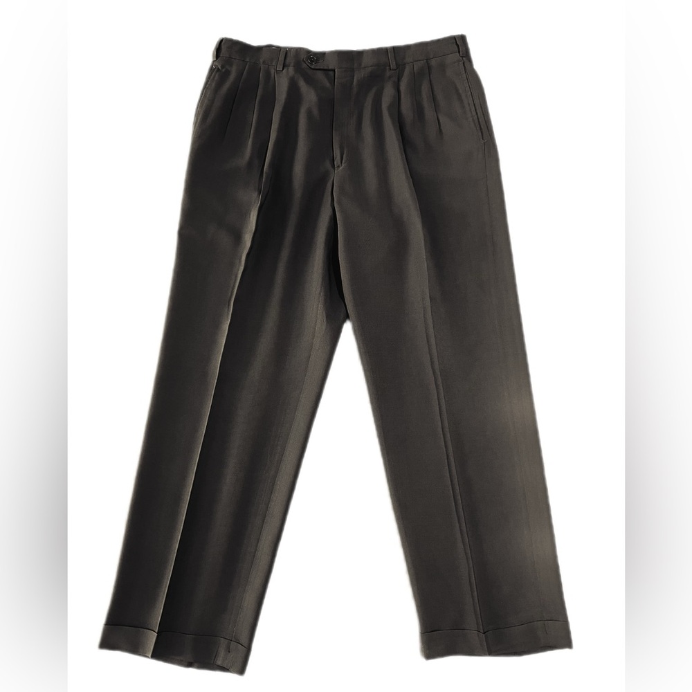 Krizia Mens Dress Pants Italy Brown Size 38/30 Lightweight Slacks